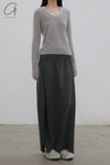 SWAYING 24 Autumn and Winter Low Round Neck Wool Bottoming Shirt SW-SW24AW1T21-QH Light Gray SW24AW1T22